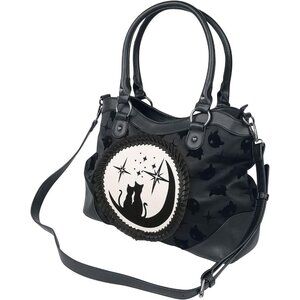 Women Gothic Purse Handbag Shoulder Bag Victorian Black Cats Lunar Sisters